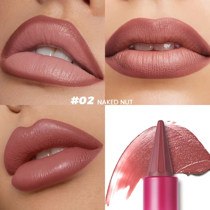 Matte Velvet Lip Liner & Lipstick - Dual-Use Precision Lip Contour Pencil for Smooth, Long-Lasting Color,Lip Liner Pencil, lip