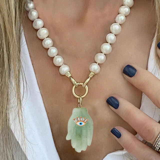 Pendant Necklace – Vintage Horse Coin Pendant – Pearl | KIMLUD