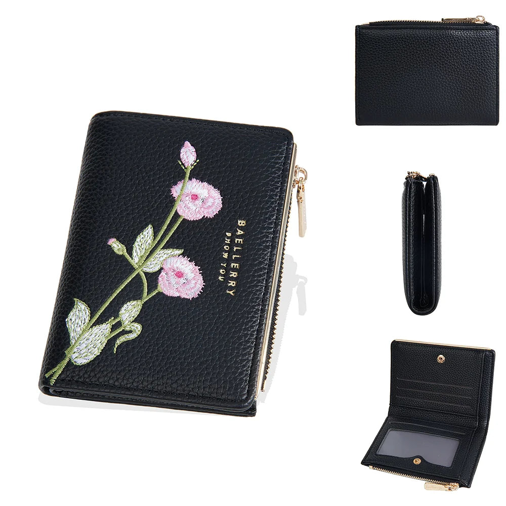 Baellerry New Short Women Wallets Simple Card Holder Zipper Female Coin Purse High Quality Slim Card Bag For Girls