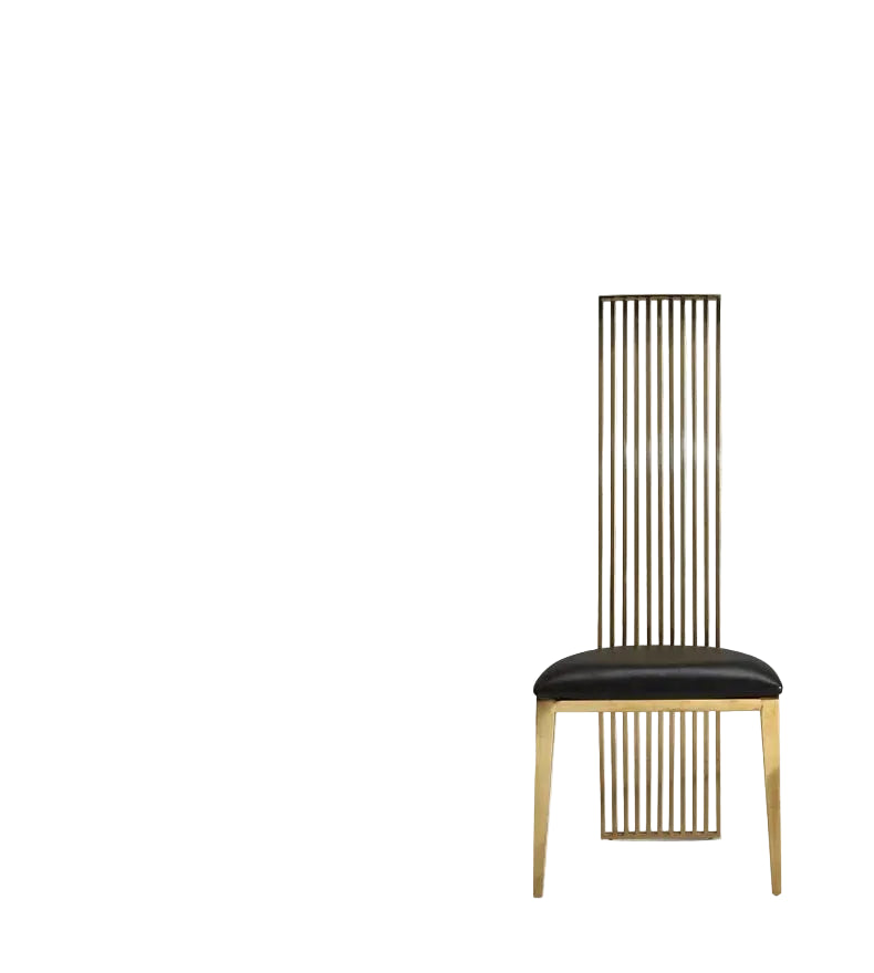 Marble Dining Table Set With Gold Frame — Black | KIMLUD