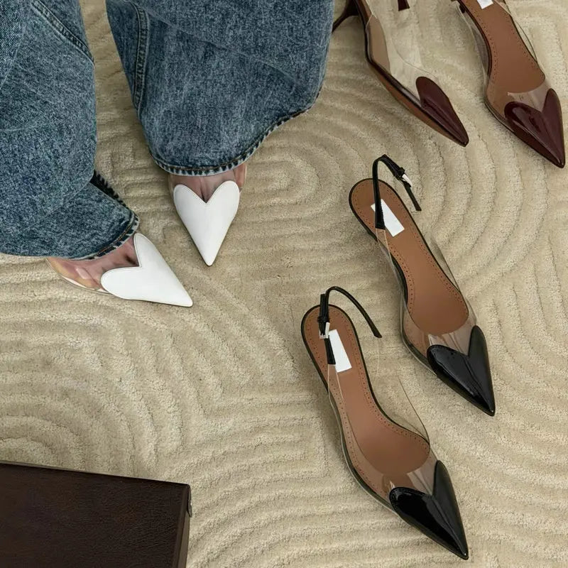 Transparent PVC Pointed Stiletto Pumps — Clear | KIMLUD