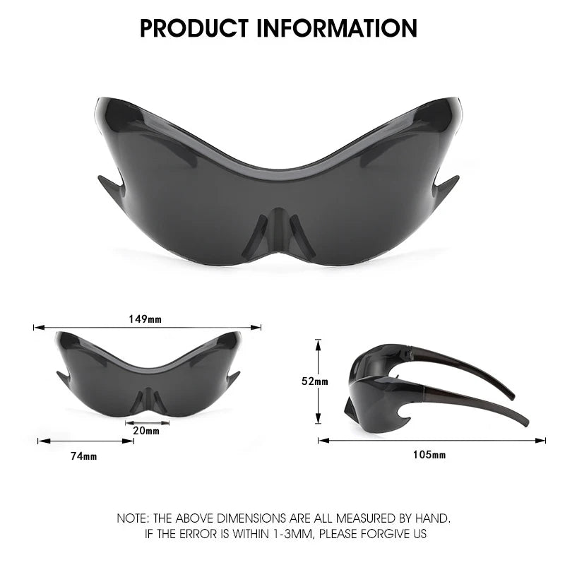Punk Style Sunglasses UV400 Shield — Black | KIMLUD