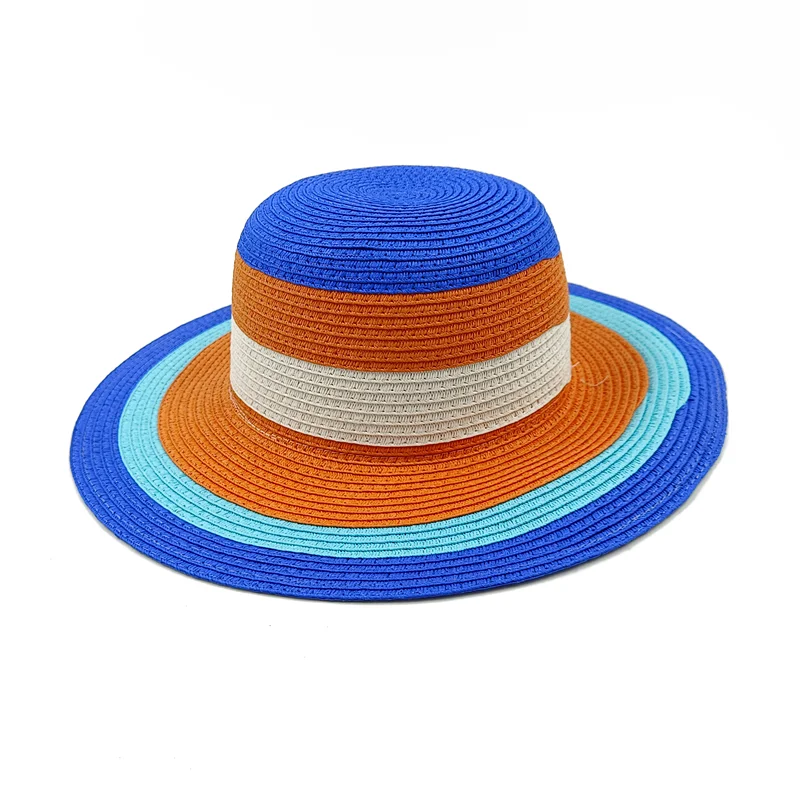 KIMLUD, Rainbow Hat Women's Colorful Big Eave Straw Hat Summer Sunscreen Sunshade Hat Tourism Sun Hat Beach Hat Wholesale, 14 / 56-58cm / CHINA, KIMLUD Womens Clothes