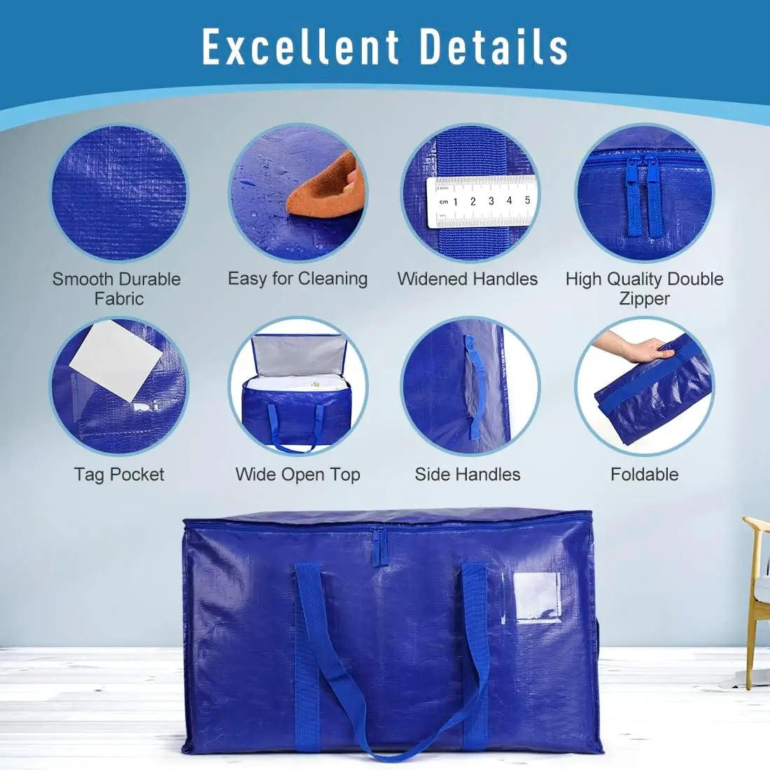 Heavy Duty Polyester Solid Storage Bags — Black | KIMLUD