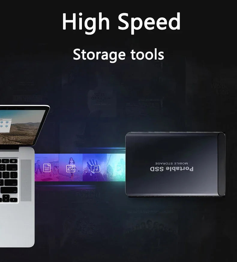 High-Speed Slim Portable External SSD 2TB — Black | KIMLUD