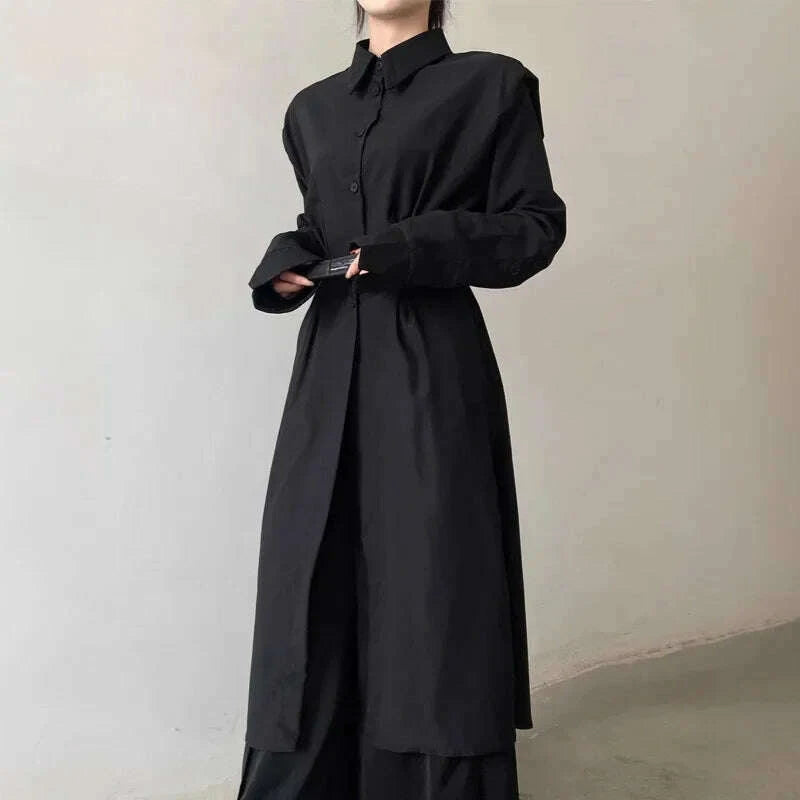 long-waist-cinched-coat-shirt-for-men-and-women-straight-leg-pants-slimming-long-shirt-dress-by-none-ae-stock-in-mainland-chinkimlud-womens-fashion-34602250