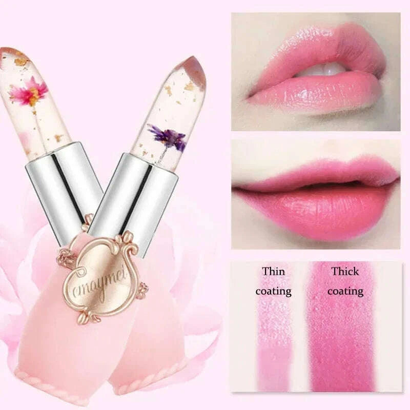 KIMLUD, Jelly Dried Flower Color Changing Lip Balm Transparent Moisturizing Make Up Lipstick Repair Dry Cracks for Lips Care Lipgloss, KIMLUD Womens Clothes