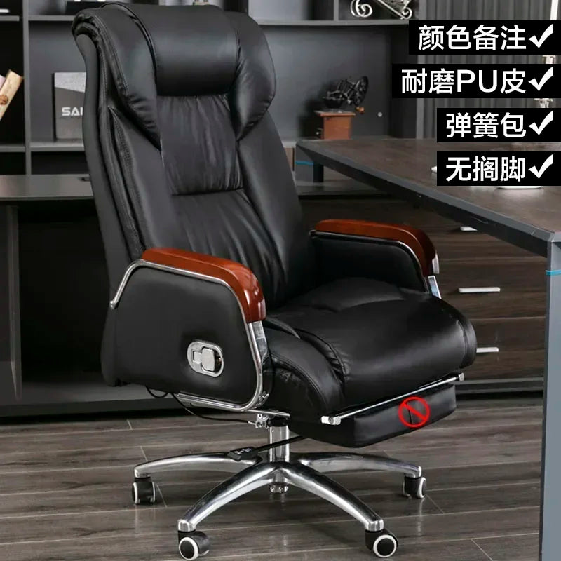 Retro Executive Leather Chair Armchairs Editor Choises Fashion Aluminium Office Chair Working Relax Silla Escritorio