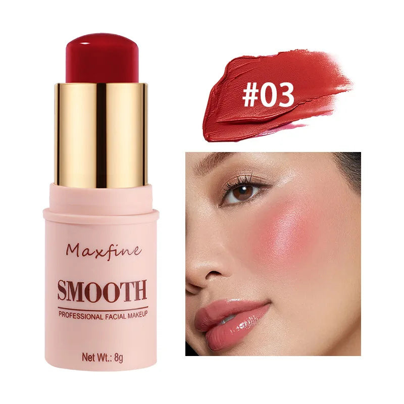 Sculpting Smooth Blush Stick With Natural Long Lasting Effect For Brightening And Universal Use On Eyeshadow And Lips