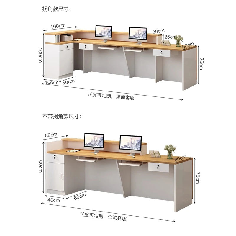 Contemporary Reception Desk Decor Set Customizable — Black | KIMLUD