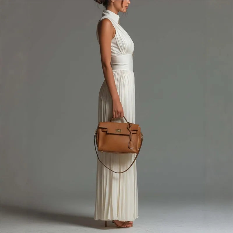 Deep-V Neck Jumpsuit Hollow Zip Pleated — Ivory | KIMLUD