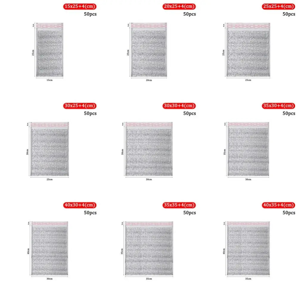 KIMLUD, 50Pcs/Pack Ice Cold Warm Aluminum Foil Bag Food Thermal Drink Storage Insulation Bag Delivery Carrier with Closure Cooler Bag, KIMLUD Womens Clothes