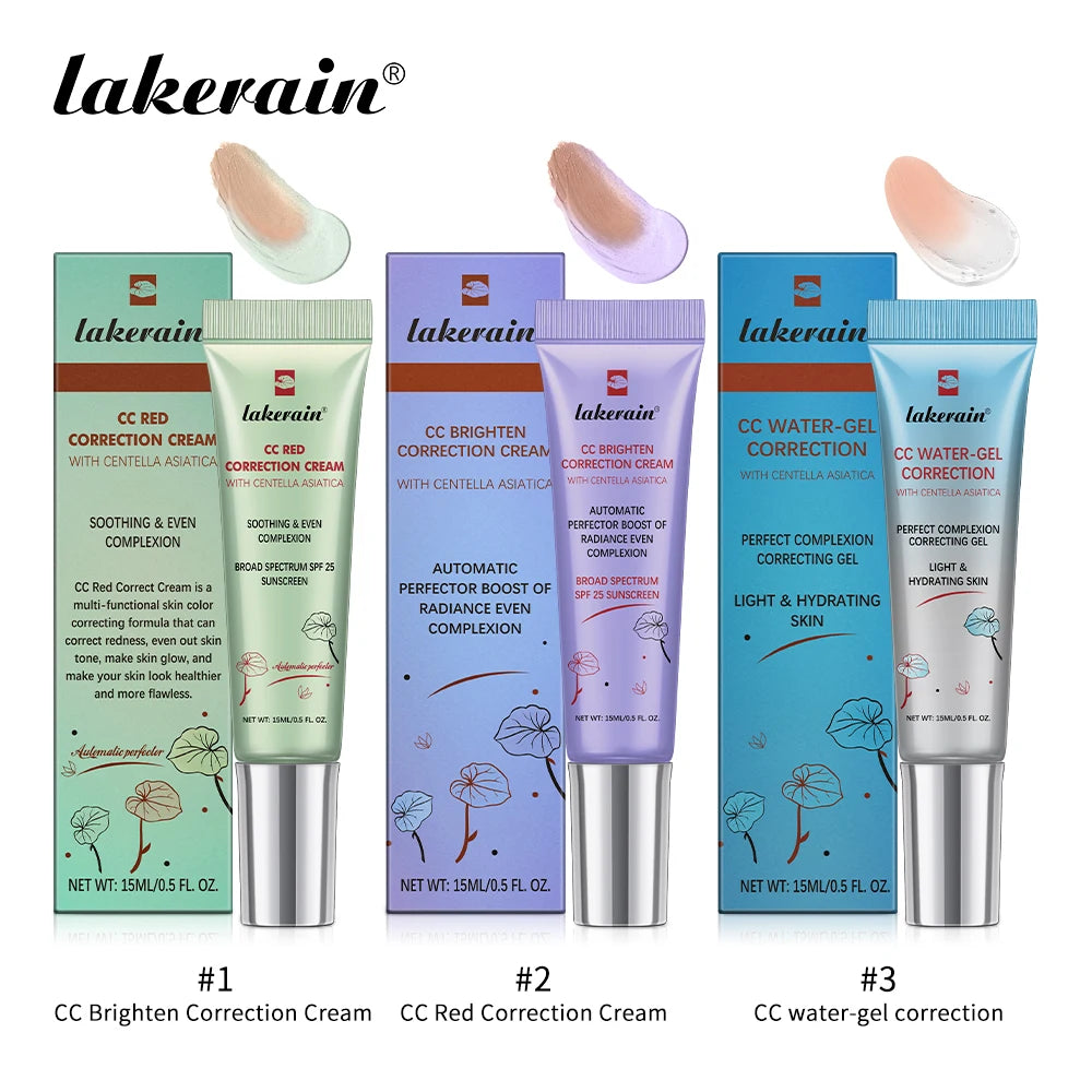 CC Red Correction Cream Liquid-Based Full Coverage Cream Waterproof Long-Lasting Correct Redness Foundation Korean Face Cosmetic