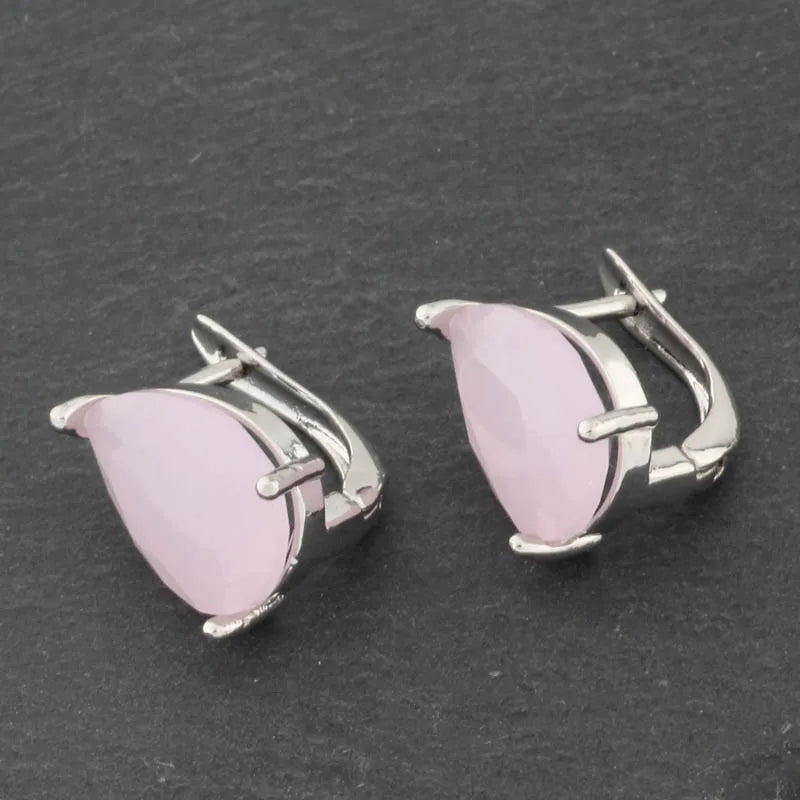 New 2022 Luxury For Wedding Drop Earrings For Women Fine 585 Rose Gold Color Water Drop Long Dangle Earrings Fashion Jewelry