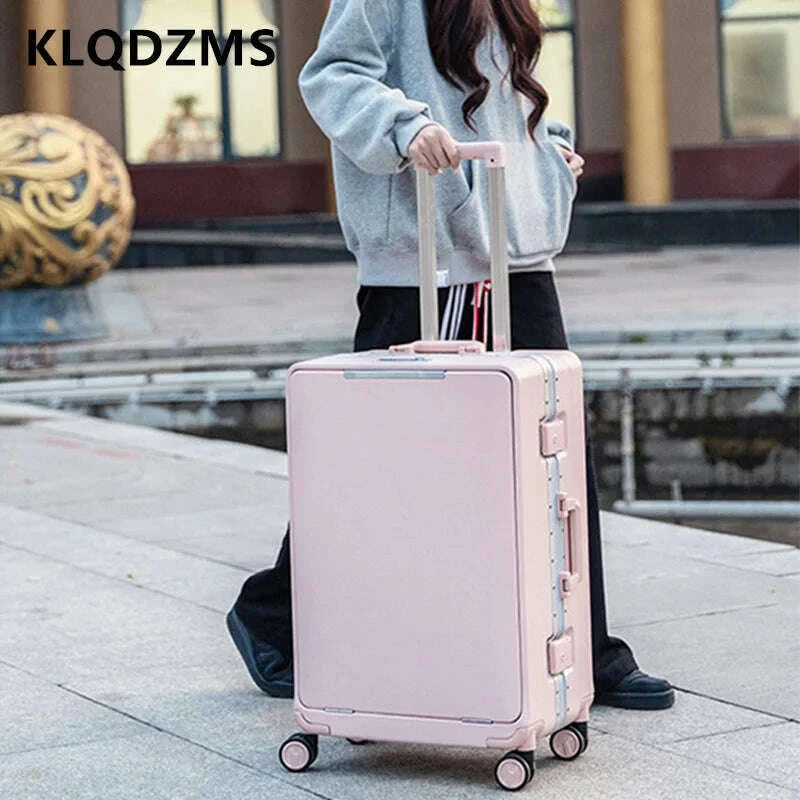 klqdzms-cabin-suitcase-travel-bag-202426-inch-boarding-box-aluminum-frame-trolley-case-front-opening-studen-laptop-luggagekimlud-womens-fashion-34612939