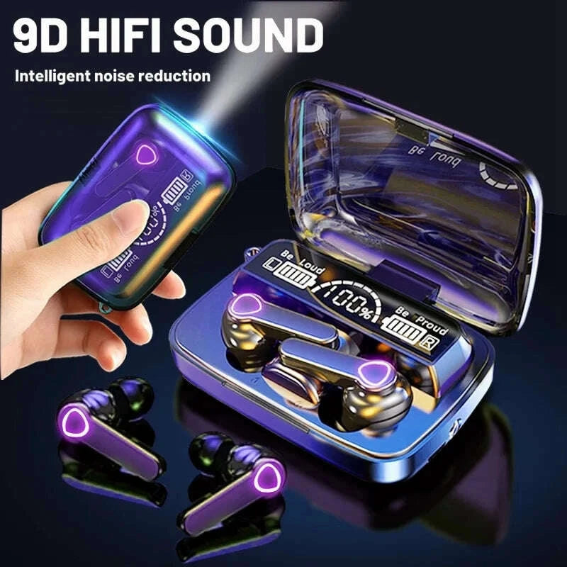 KIMLUD, Original M19 Bluetooth Headset Wireless In-Ear Sports Intelligente Touch Led Displaymirror Warehouse Charging Treasure Earphone, KIMLUD Womens Clothes