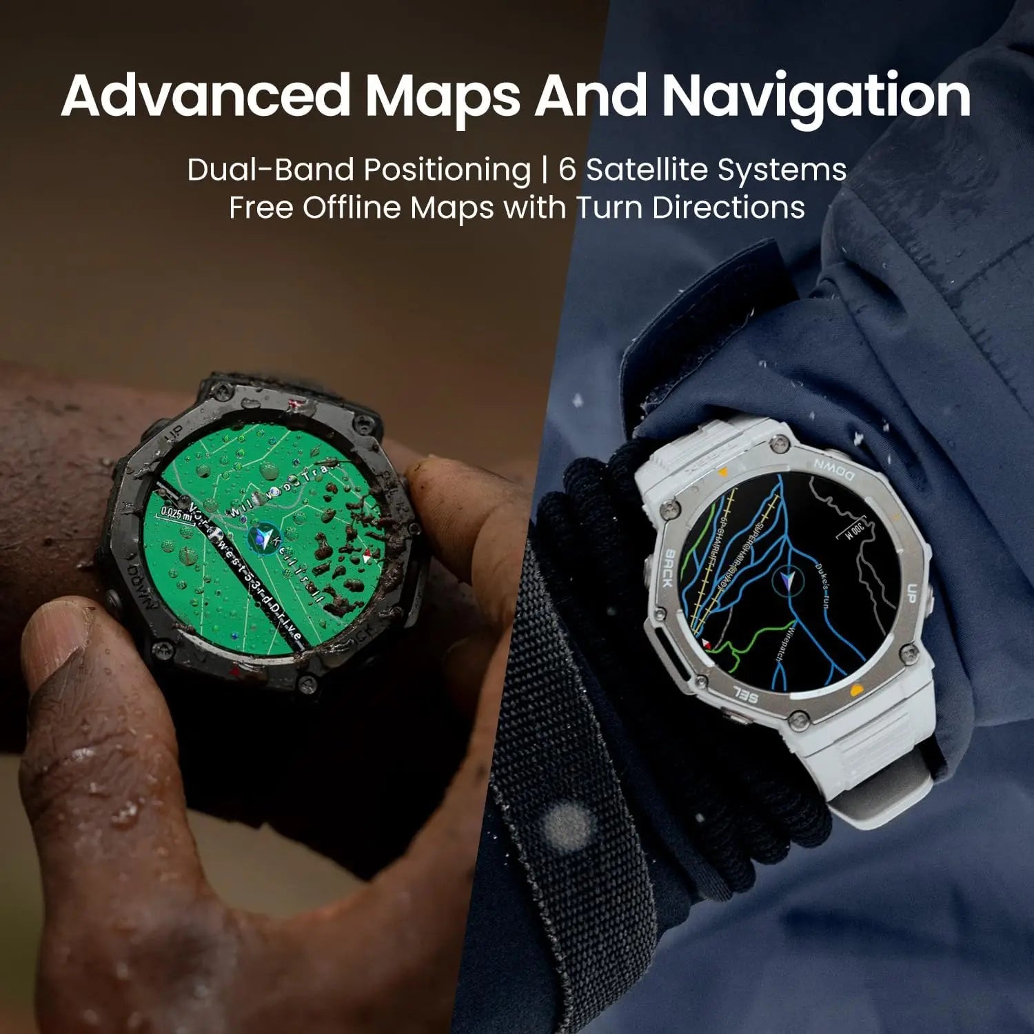 Military Smart Watch 48mm AMOLED GPS — Black | KIMLUD