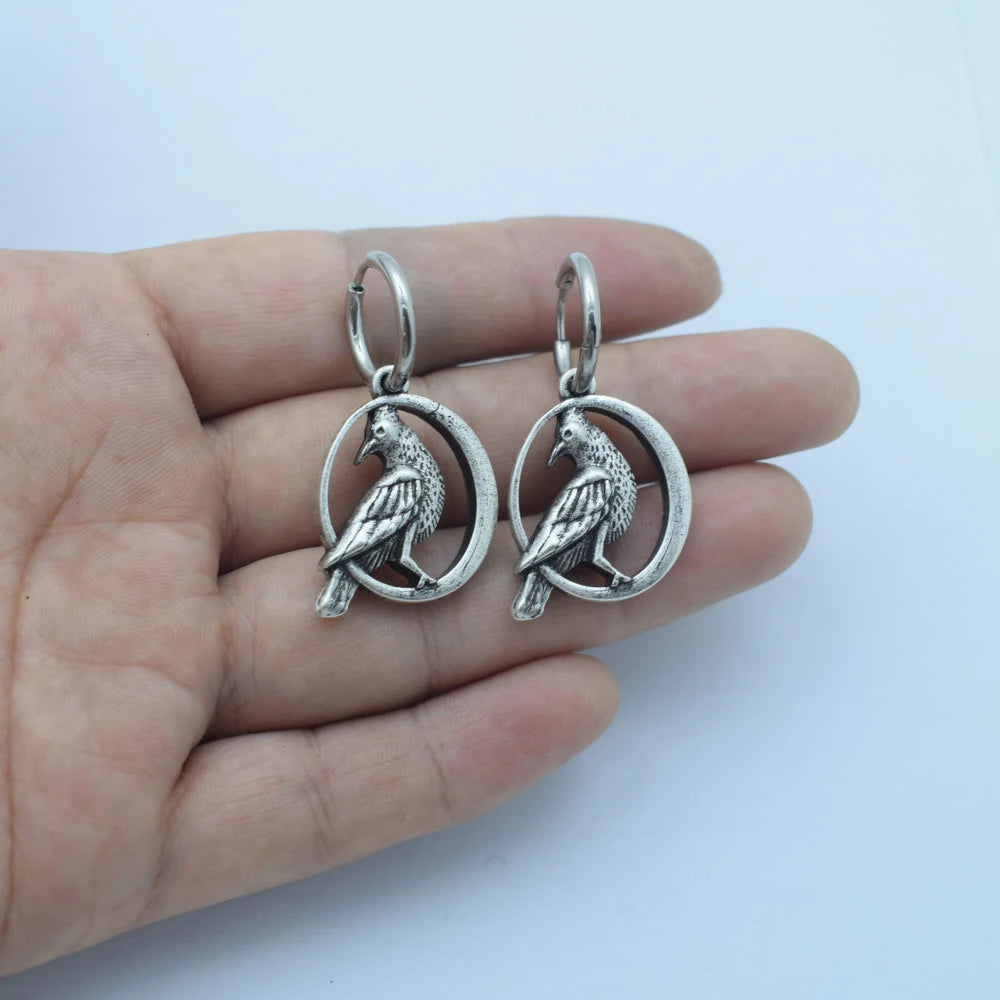 Norse viking bird celtics raven earring