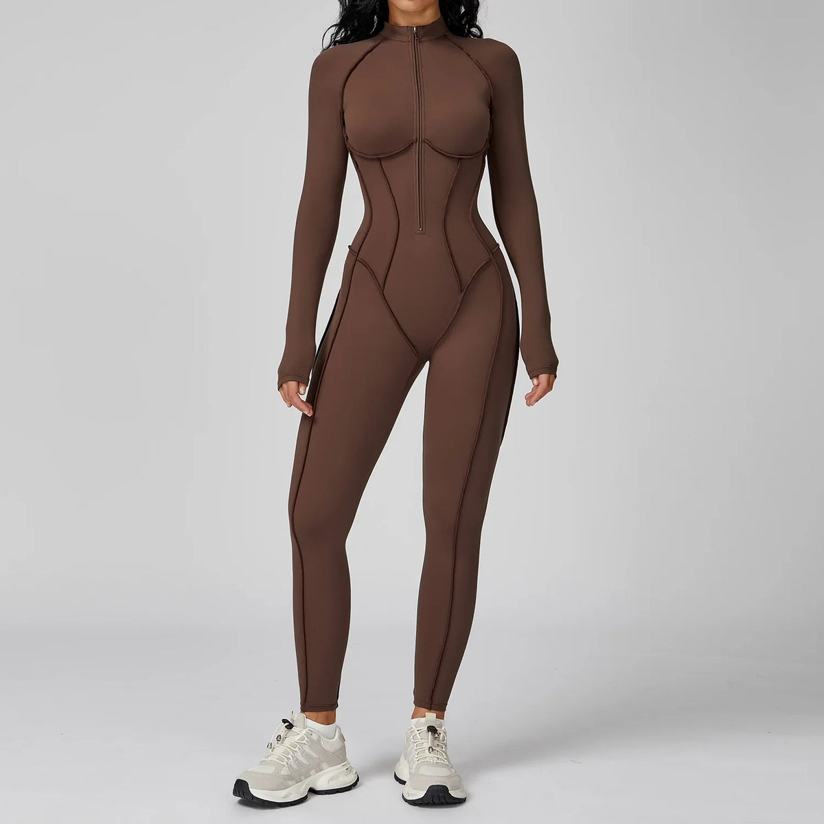 Jumpsuit - Zipper - Nylon Spandex | KIMLUD