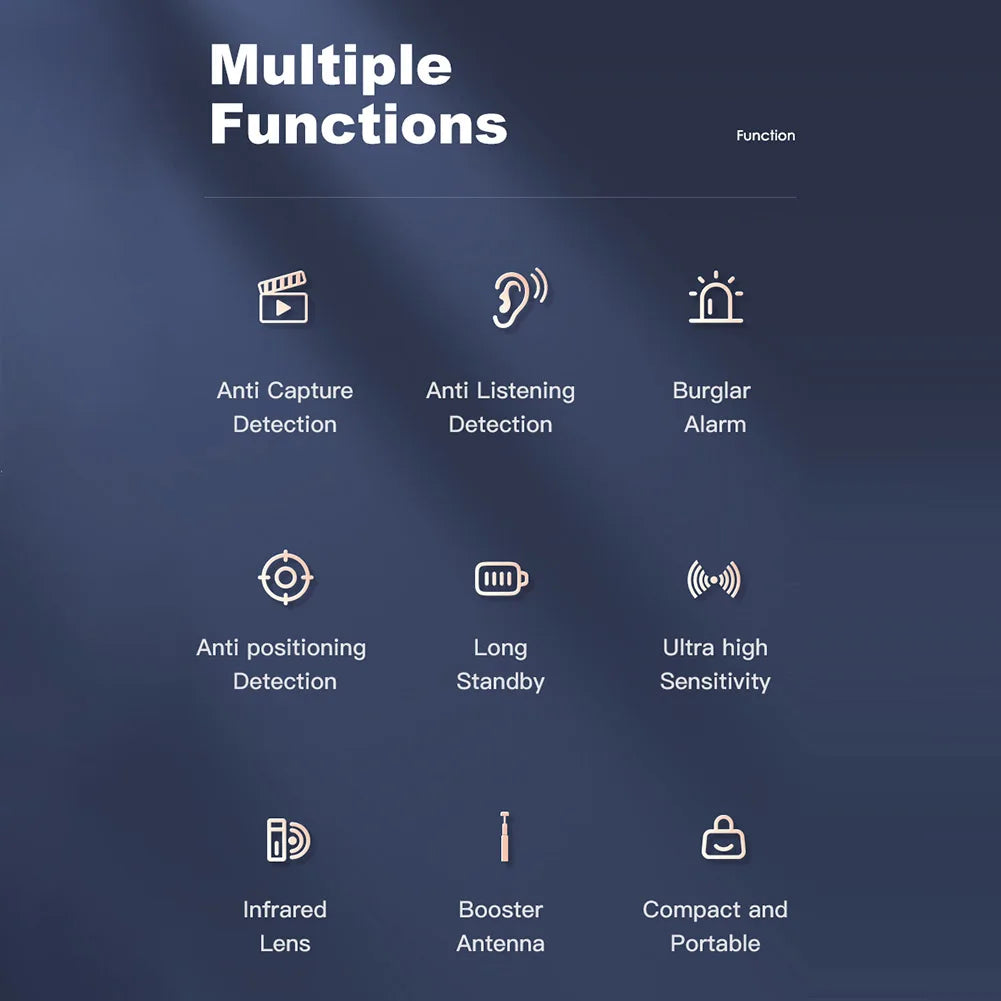 T15 Wireless Camera Detectors 5 Levels Adjustable Sensitivity Camera Detectors Electronic Sweeper GPS Tracker Camera Monitor