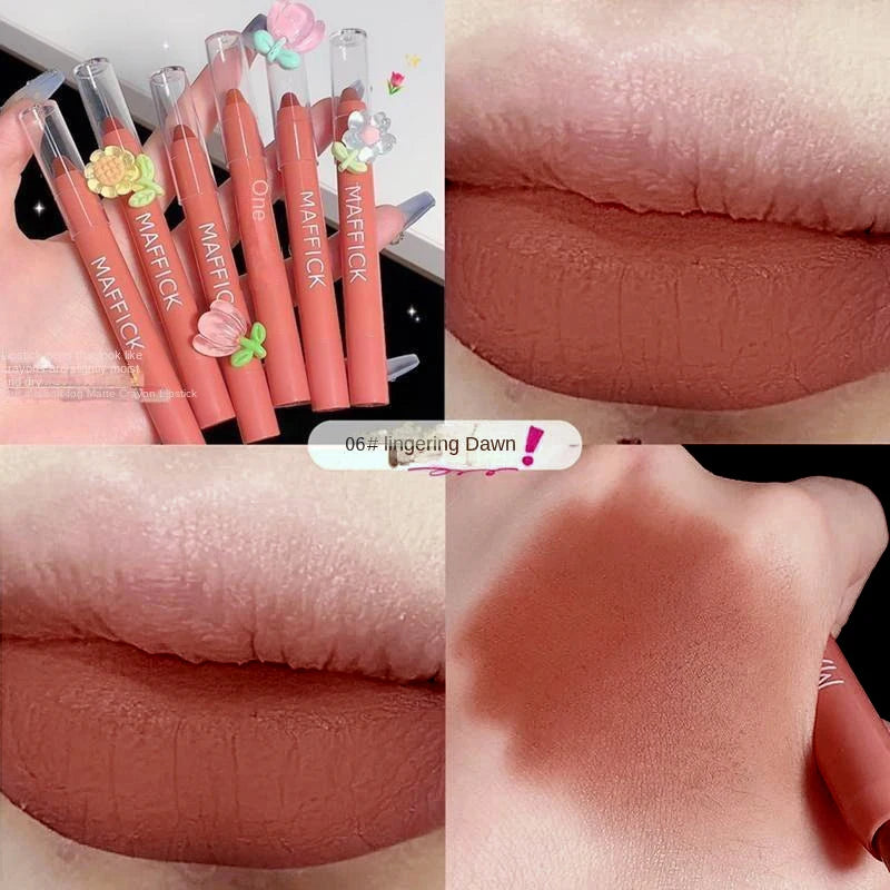 Matte velvet lipstick pen waterproof long-lasting non-stick cup lipstick sexy lip gloss pencil female makeup outline lip line