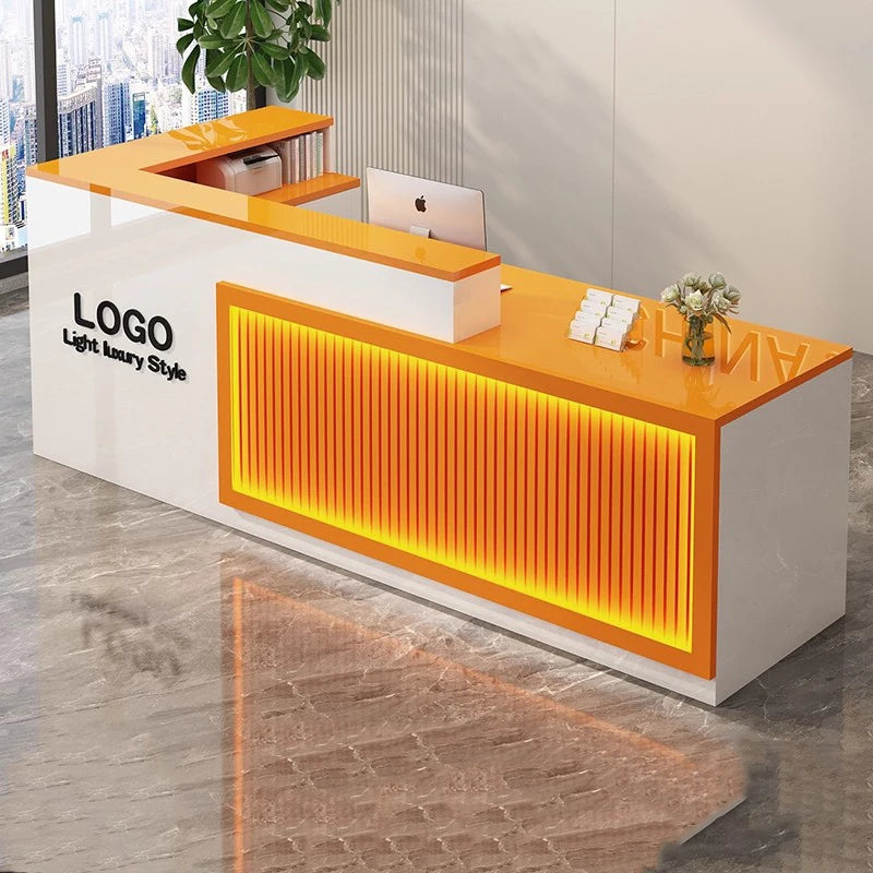 Contemporary Reception Desk Decor Set Customizable — Black | KIMLUD