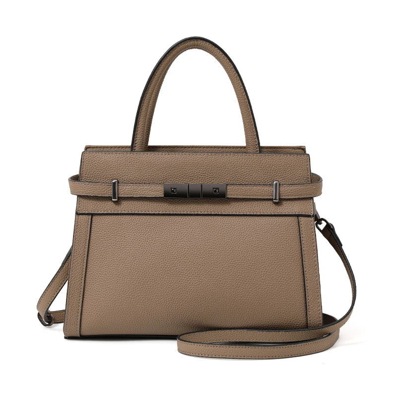 Tote Bag – Minimalist Litchi Grain – Genuine Leather | KIMLUD