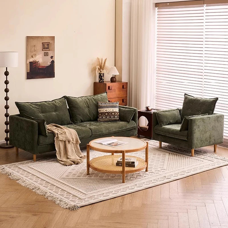 Minimalist Modern L-Shaped Sofa With Plush Cushions — White | KIMLUD