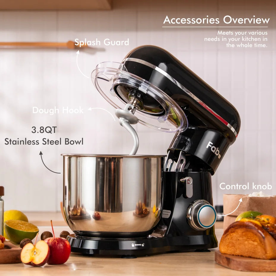 Stainless Steel Stand Mixer 6.5QT Tilt-Head — Black | KIMLUD