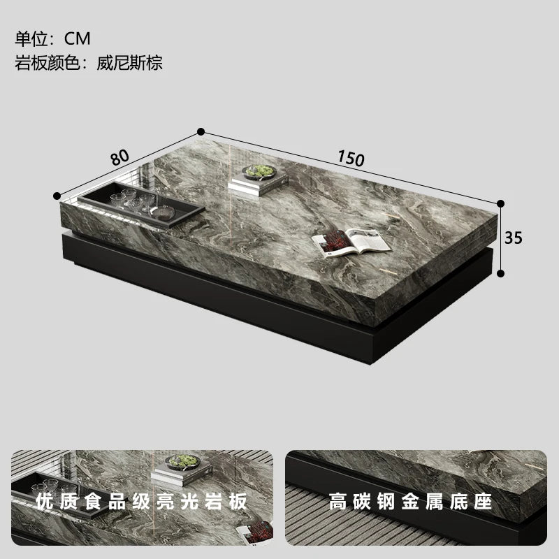 Italian Luxury Coffee Table Decoration Designer Clear Aesthetic Coffee Table Minimalist Space Saving Meubles Home Furniture