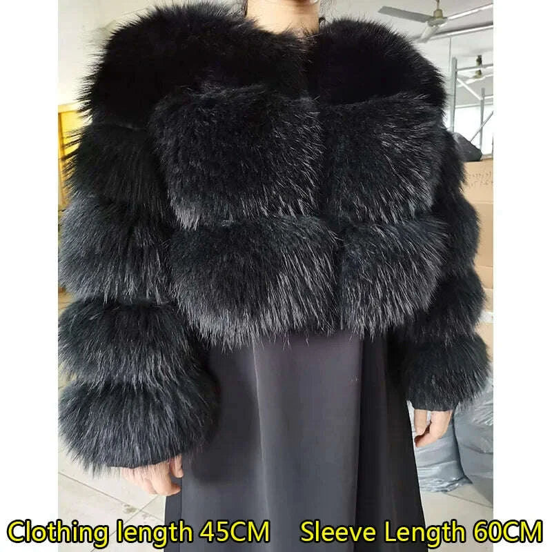 KIMLUD, MAOMAOKONG Super Hot Winter Women Luxury Thick Real Raccoon Fur Coat Natural Fox Fur Jacket Plus Size Furry Jackets Female Vest, KIMLUD Womens Clothes