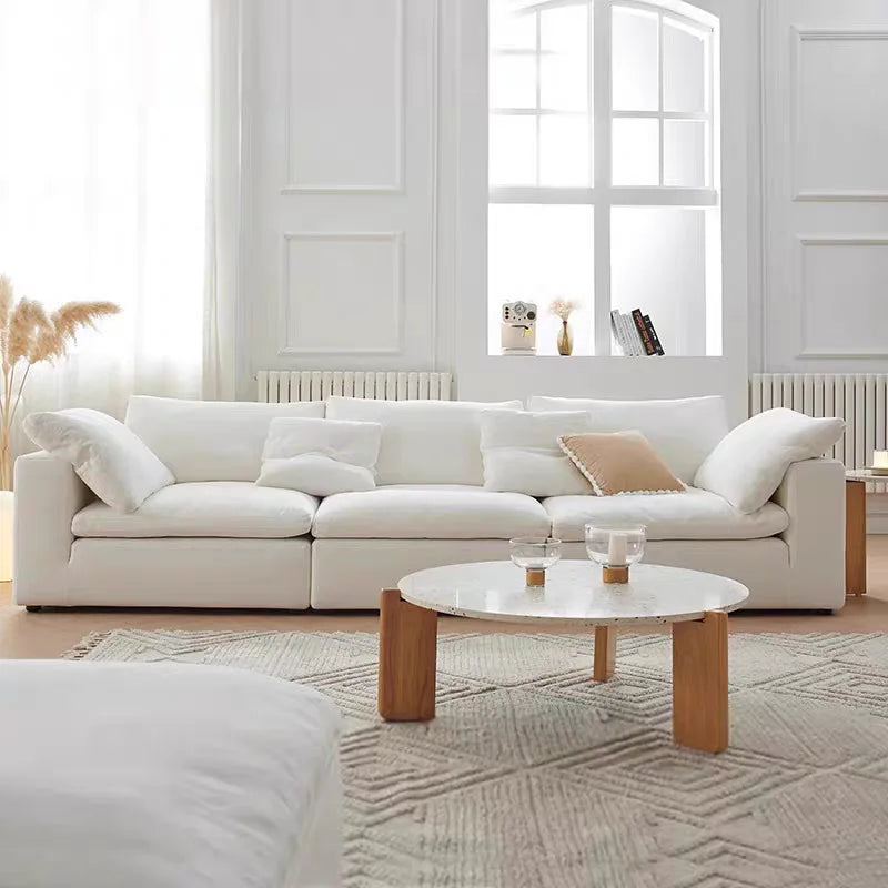 Velvet Sectional Sofa L-Shaped 2-3 Seater With Tufted Back And Stainless Steel Base — Customized | KIMLUD