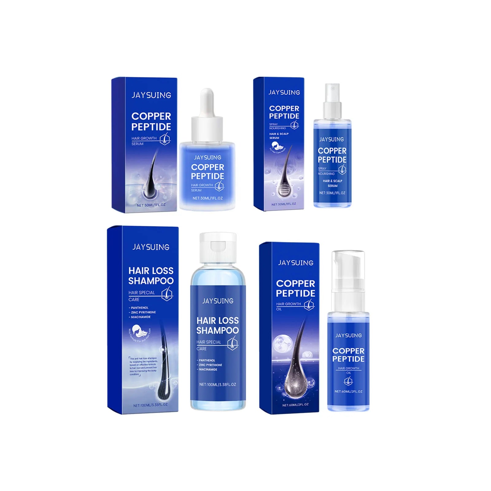 Copper-Peptide Hair Growth Set Scalp Nourishing For Dense, Radiant Hair Lift — Cobalt Blue | KIMLUD