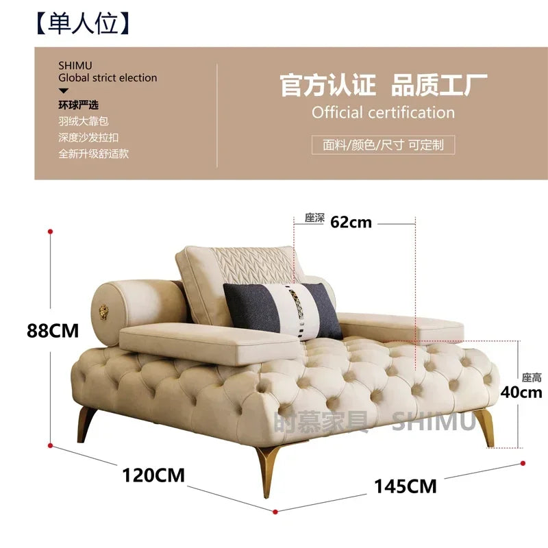 Italian Genuine Leather Sofas Sectional Modern Luxry Designer Loveseat Sofa 3 Piece Set Woonkamerbanken Living Room Furniture