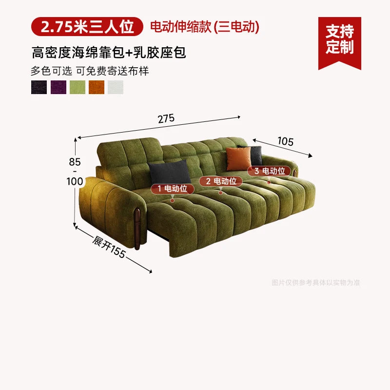 Chinese Style Living Room Sofa Multifunctional Smart Seating — Olive Green | KIMLUD