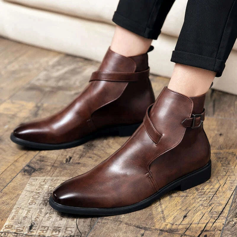 new-brown-short-boots-for-men-black-buckle-strap-fashion-ankle-boots-business-square-toe-men-bootskimlud-womens-fashion-34601856
