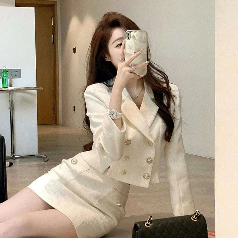 KIMLUD, 2023 Ins Hot Women's Outfits Autumn Winter New Knitted Slim Fit Top and Hip Wrap Skirt Two-piece Sets Y2k Ensemble Femme, KIMLUD Womens Clothes