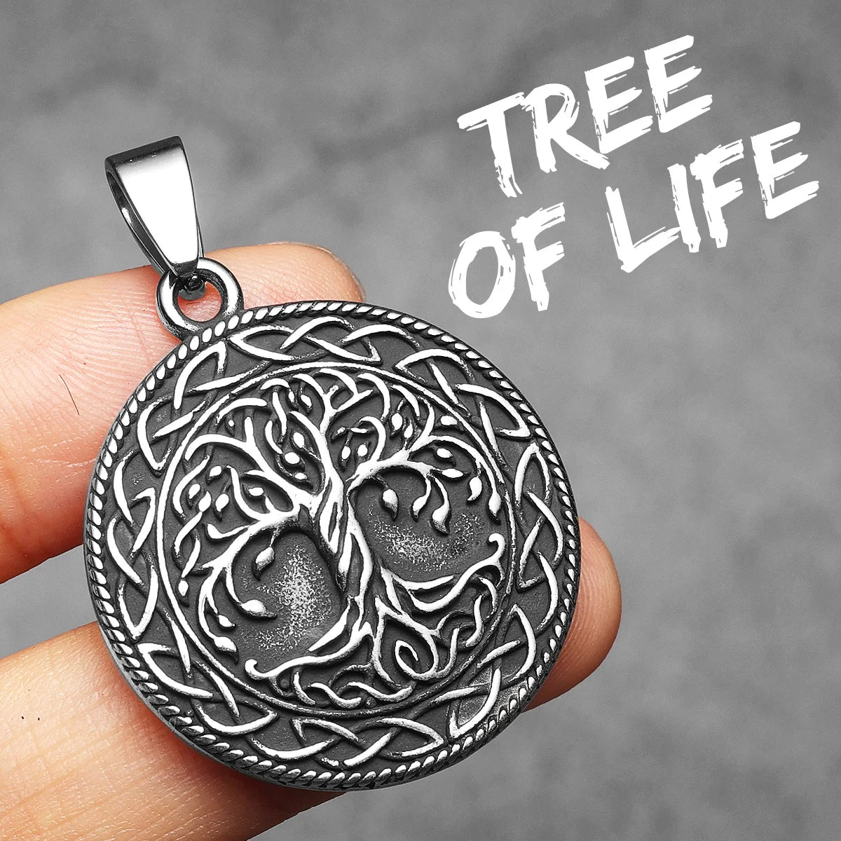 Double Side Tree of Life Men Necklaces With Pendant Stainless Steel Jewelry For Male Women Punk Accessories Gifts Wholesale