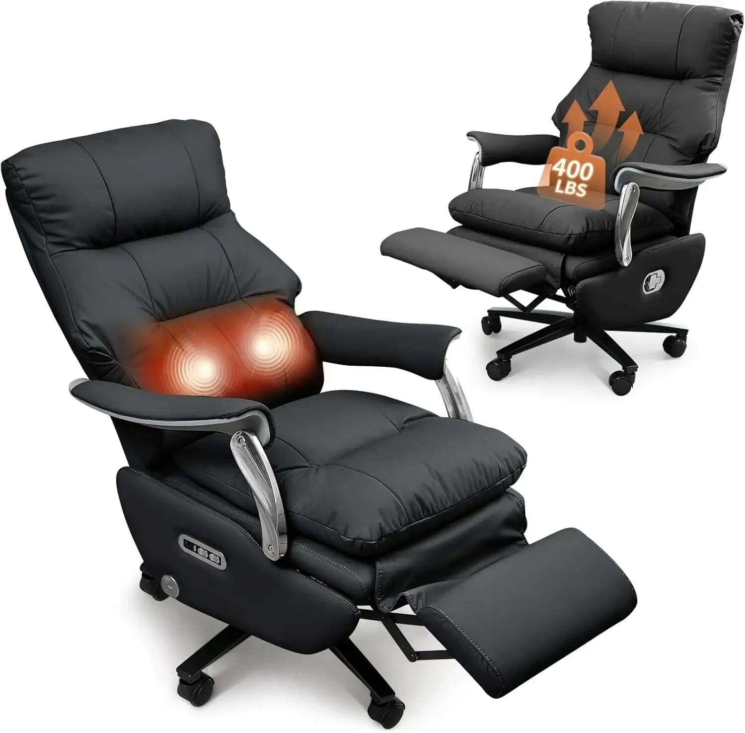 KIMLUD, Ergonomic Executive Office Chair with Footrest Sustainable Leather Electric Reclining Massage Home Desk Chair, KIMLUD Womens Clothes
