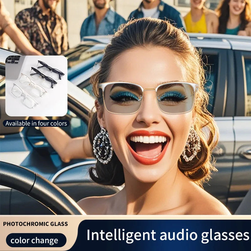 2025 NEW Smart Translation AI Glasses Multi Language Translation Voice Assistant Magnetic Charging Audio Call Smart SunGlass