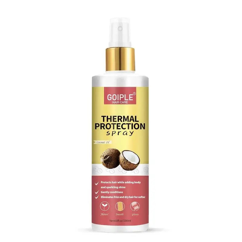 Heat Protection Spray Hair Serum Set With Brush And Sleep Bonnet — Clear | KIMLUD