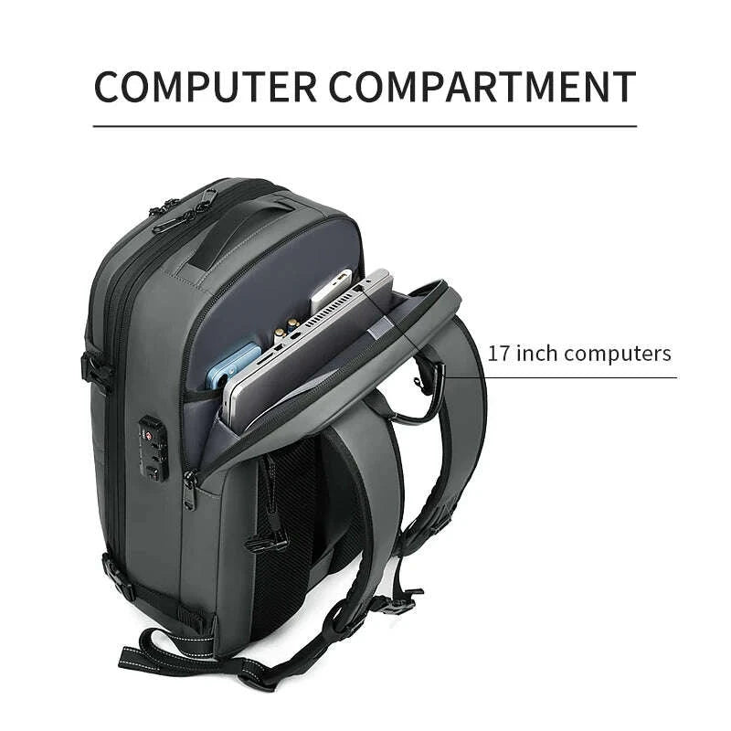 KIMLUD, Men Travel Backpack vacuum compression 17 inch Laptop Backpack Business Large Capacity school Backpack Expanded Hiking backpack, KIMLUD Womens Clothes