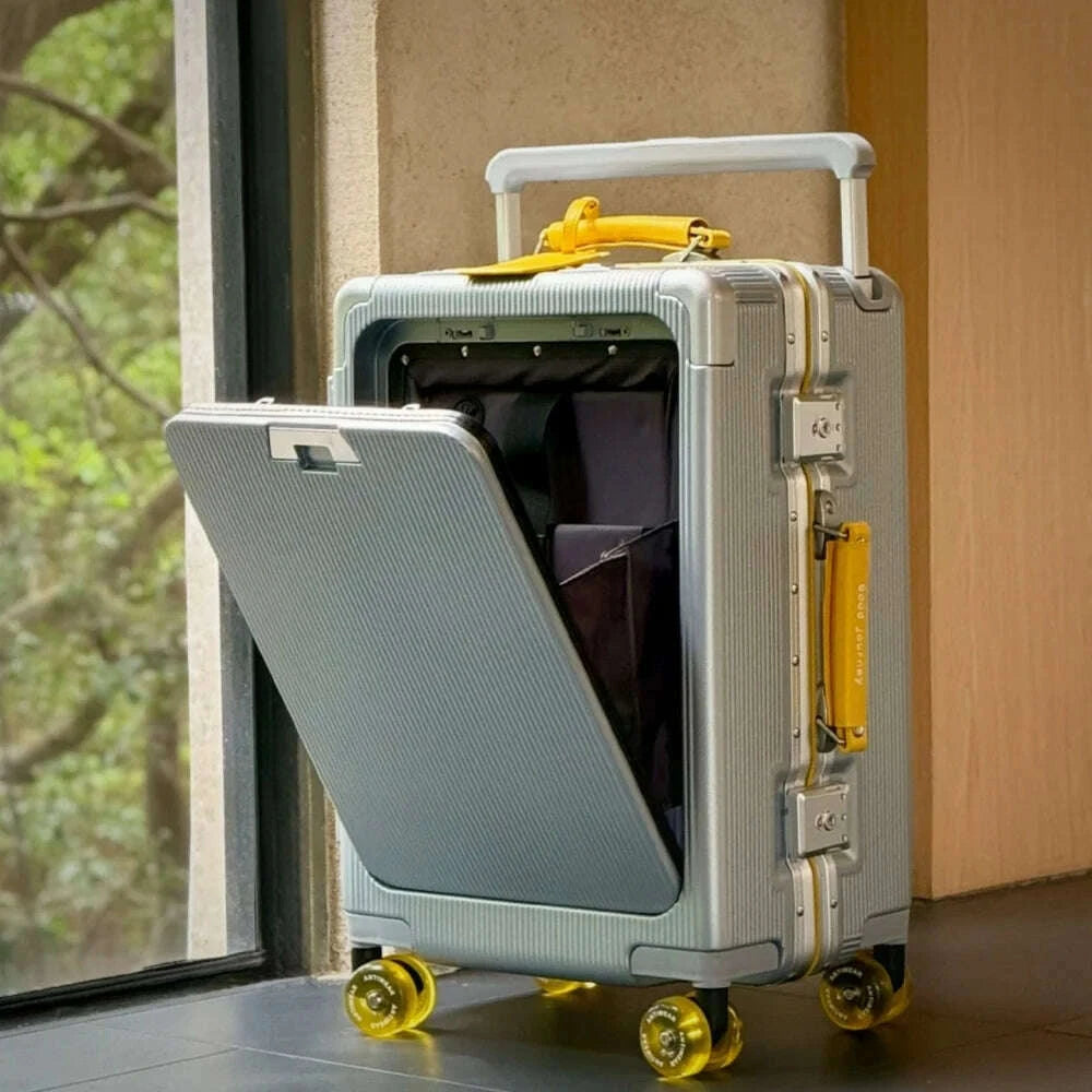 front-opening-pocket-rolling-luggage-aluminum-frame-wide-handle-trolley-suitcase-with-colorful-silent-wheels-usb-charging-plugkimlud-womens-fashion-34614818
