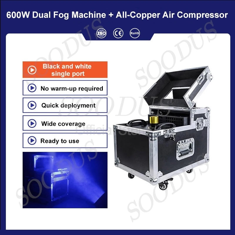 Matte Black Fog Machine 600W/900W DMX512 Control For Stage Lighting And Parties — Black | KIMLUD