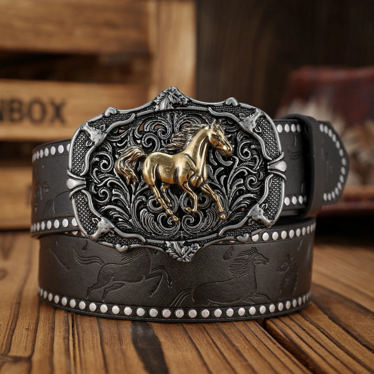 KIMLUD, A unisex Western-style PU belt with buckles, Bohemian style, casual and retro, suitable for daily wear when going out, KIMLUD Womens Clothes