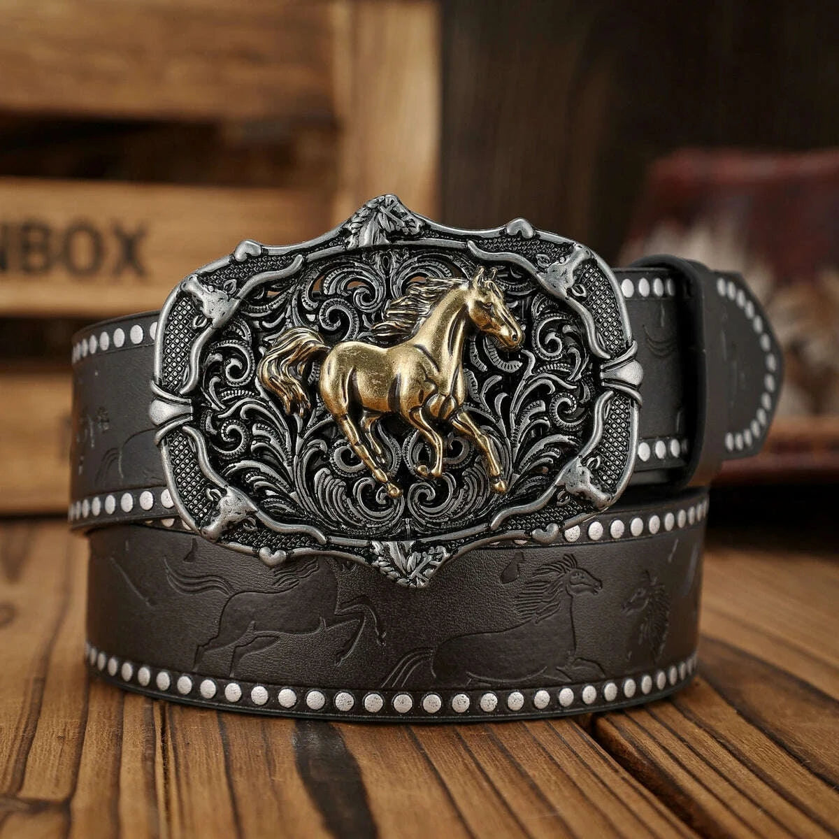 KIMLUD, A unisex Western-style PU belt with buckles, Bohemian style, casual and retro, suitable for daily wear when going out, KIMLUD Womens Clothes