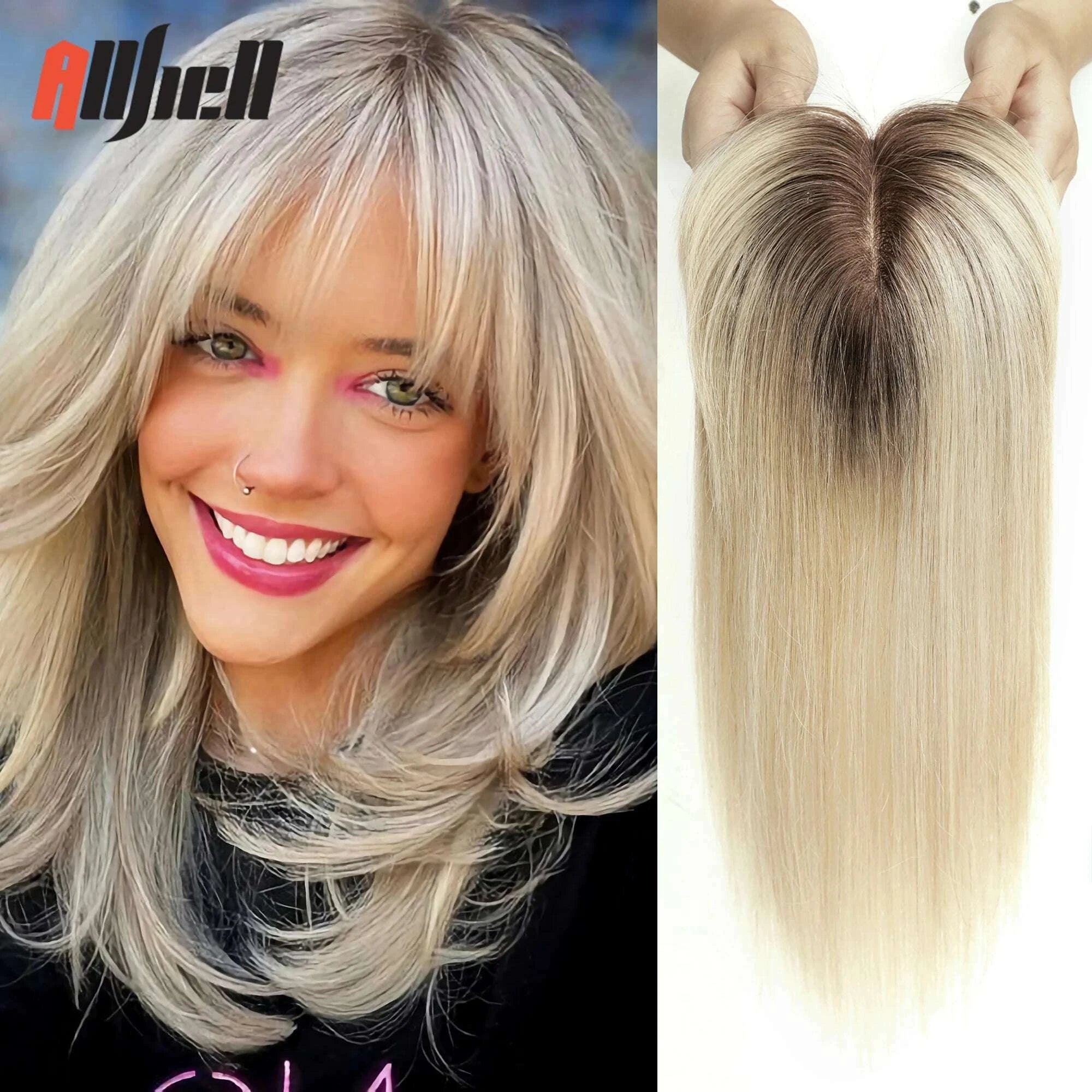 101214-inches-hair-toppers-for-women-brown-blonde-ombre-human-hair-toppers-silk-base-clips-in-hair-extension-topper-with-bangs-kimlud-kimlud-33914556