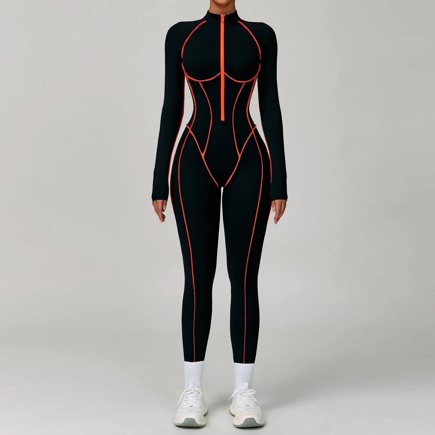 Yoga Bodysuits Women  Breathable Workout Sets Gym Clothes Push Up Fitness Running Sportwear Sexy Zipper Leggings Suit