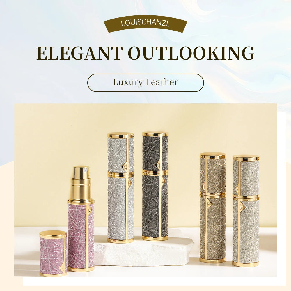 5ml Leather Perfume Atomizer Portable Liquid Cosmetics Containers Traveling Mini Perfume Refillable Bottles Empty Spray