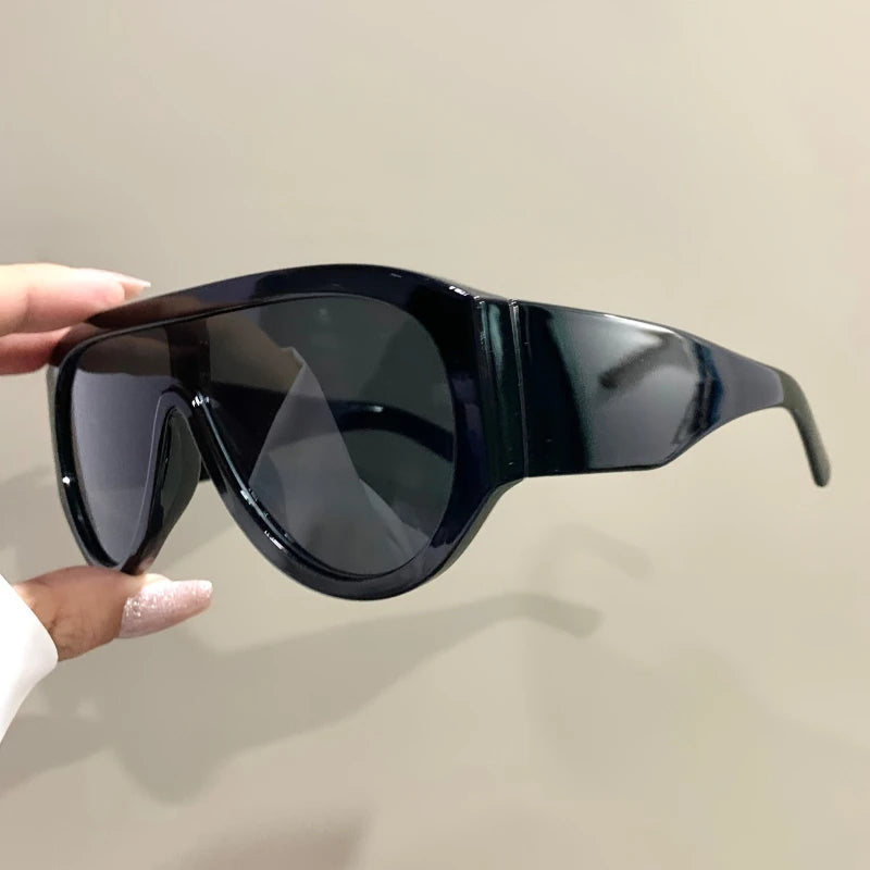 Oversized Sunglasses Pilot Frame Gradient Lenses — Green | KIMLUD